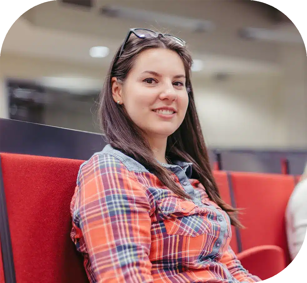 about-female-student-red